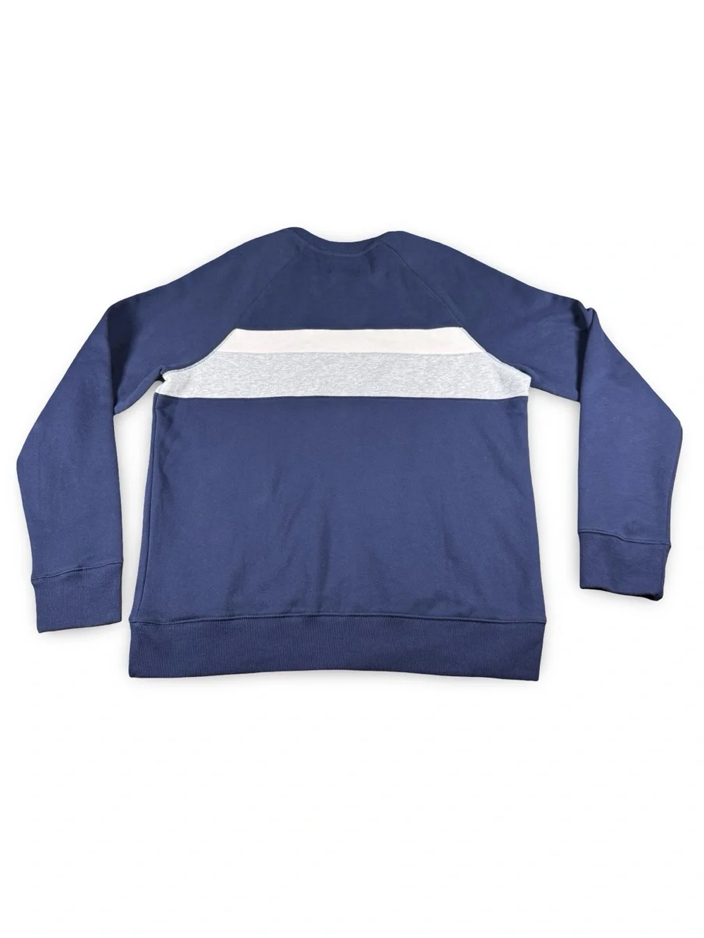 Goodfellow & Co Sweatshirt Navy Blue, White and Grey Stripe Men's Pullover Large